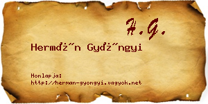Hermán Gyöngyi névjegykártya